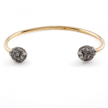9ct Gold Cubic Zirconia Torque Bangle